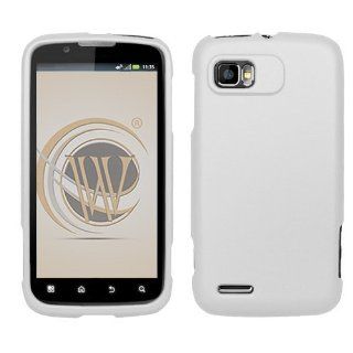AT&T Motorola Atrix II (MB865) Rubberized Hard Case Cover   White Cell Phones & Accessories