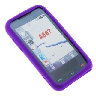 Purple Rubber Silicone Skin Cover Case for AT&T Samsung Eternity SGH A867 Cell Phone Cell Phones & Accessories