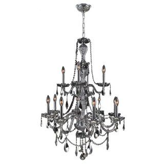 Worldwide Lighting W83098C28 CH Provence 12 Light with Chrome Crystal Chandelier, Chrome Finish    