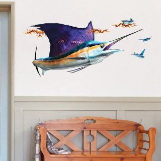 Wall Decals   Sailfish And School of Flying Fish by Bold Wall Art   Right Facing, Extra Large   Artwork