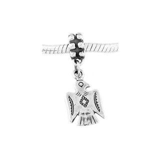Sterling Silver Southwest Motif Thunderbird Dangle Bead Charm Jewelry