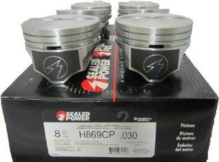 Speed Pro Flat Top Piston H869CP30 .030 Over For 400ci Small Block Chevy Automotive