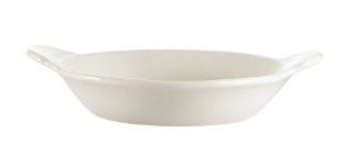 CAC China EGD 12 Stoneware Round Casserole with 2 Handles, 8 by 1 3/4 Inch, Bone White, Box of 36 Kitchen & Dining
