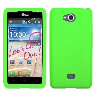Fits LG MS870 Spirit 4G Soft Skin Case Solid Electric Green Skin MetroPCS Cell Phones & Accessories
