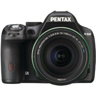 Pentax K 50 16MP Digital SLR Camera Kit with DA 18 135mm WR f3.5 5.6 Lens (Black)  Camera & Photo