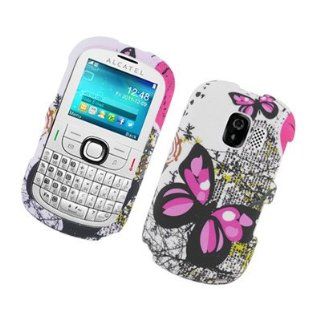 For Alcatel 871A AT&T Hard Case Two Pink Butterflies 