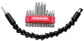 Fuller Tool 893 7001 Flextension 12 Inch 1/4 Hex Drive Flexible Bit Tip and Drill Extension Accessory with 10 Bit Tip Assortment   Drill Bit Sets  