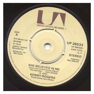 She Believes In Me 7 Inch (7" Vinyl 45) UK United Artists 1979 Music