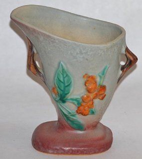 Roseville Pottery Bittersweet Gray Vase 872 5   Decorative Vases