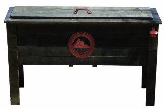 Lifoam 13653 Mountain Scene Rustic Outdoor Wooden Coolers Collection, Double Wooden Cooler 87 Quarts  