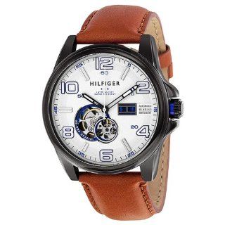 Tommy Hilfiger KIP White Dial Tan Leather Automatic Mens Watch 1790906 at  Men's Watch store.
