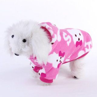 Winter Fluffy Hooded Dog Pajamas Coat Clothes Size XL   Pink Cell Phones & Accessories
