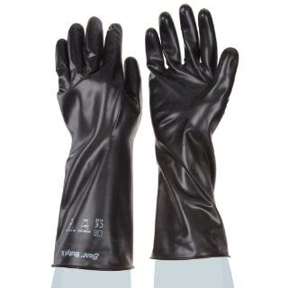 Showa Best 874 Unlined Butyl Glove, Smooth Grip, Rolled Cuff, Chemical Resistant, 14 mils Thick, 14" Length, Small (Pack of 1 Pair) Chemical Resistant Safety Gloves