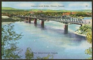 Interprovincial Bridge at Ottawa ON postcard 1930s Entertainment Collectibles