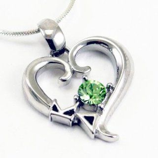 Kappa Delta Green Swarovski Crystal Heart Pendant 