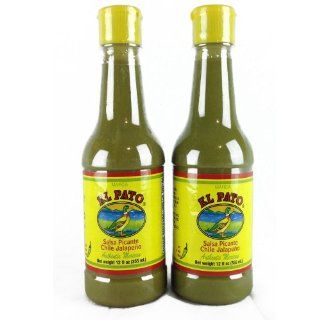 El Pato Flavorful Green Jalapeno Hot Sauce, Bundle of 2 (12oz) Bottles  Spanish And Mexican Sauces  Grocery & Gourmet Food