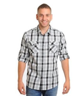G Zap Men's White Classic Plaid Button Down Shirt(MENTOP CAS, WHT M) at  Mens Clothing store