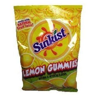 Sunkist Lemon Gummies, Made with Natural Fruit Juice, 5 Oz Bags (Pack of 6)  Gummy Candy  Grocery & Gourmet Food