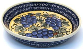 EuroQuest Imports Bunzlauer Polish PotteryTraditional Pie Plate in Grape Vine Pattern Kitchen & Dining