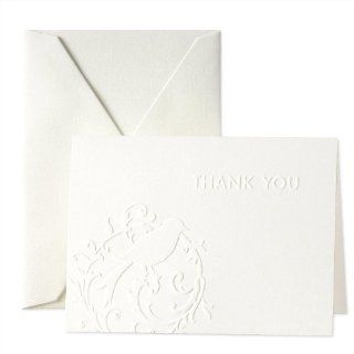 Crane & Co. Blind Embossed Pearl White Thank You Notes (CT1163)  Blank Note Cards 