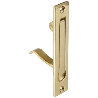 Rockwood 880.3 Brass Cast Lever Edge Pull, 3/4" Width x 3 7/8" Height, Polished Clear Coated Finish Hardware Handles And Pulls