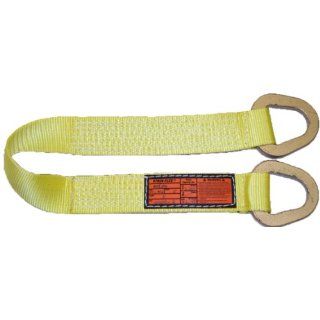 Stren Flex TTS1 902 8 Type 2 Nylon Triangle Triangle Web Sling with Steel End Fitting, 1 Ply, 3200 lbs Vertical Load Capacity, 8' Length x 2" Width, Yellow Industrial Web Slings