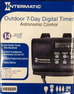 Intermatic HB880R Timer, 120V 1000W Outdoor Digital Timer   Wall Timer Switches  