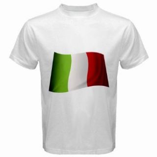 Men's Customized FLAG ICON ITALY ITALIAN BANNER 100% Cotton White T shirt Clothing