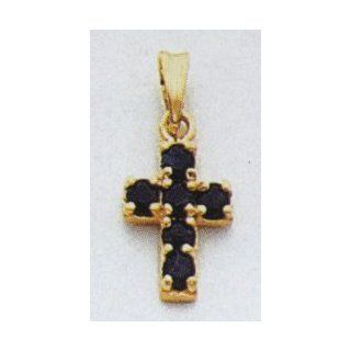 14kt Gold Sapphire Cross Pendant   XR691 Jewelry