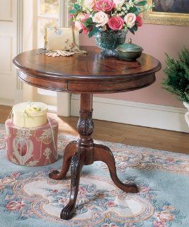 Round Pedestal Table (Plantation Cherry) (27.75"H x 30"W x 30"D)   Cherry Wood Side Table