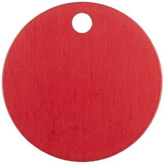 Brady 49901 1 1/2" Diameter, B 906 Aluminum, Red Round Stock Blank Valve Tag (Pack of 25) Industrial Warning Signs