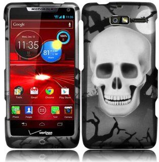 For Motorola Droid Razr M XT907 Hard Design Cover Case White Cross Skull Cell Phones & Accessories