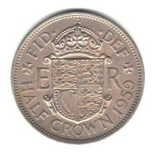 1959 U.K. Great Britain England Half Crown Coin KM#907 