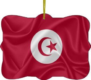 Rikki KnightTM Tunisia Flag Design Tree Ornament / Car Rear View Mirror Hanger   Decorative Hanging Ornaments
