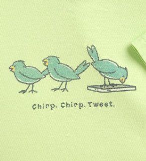 Life is good Women's Short Sleeve Crusher Tee, in Medium, Chirp Chirp Tweet   Fashion T Shirts
