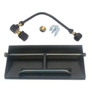 Dreffco 30" LP Powder Coated Steel Complete Fireplace Dual Row Burner Pan Kit  Outdoor Fireplaces  Patio, Lawn & Garden