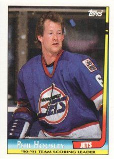 1991 92 Topps Hockey Team Scoring Leaders #11 Phil Housley Winnipeg Jets NHL Trading Card Sports Collectibles