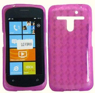 Hot Pink TPU Case Cover for LG Esteem MS910 Cell Phones & Accessories