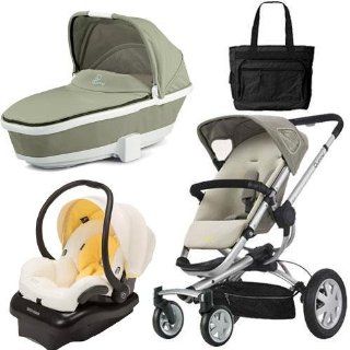 Quinny CV155BFY Buzz 4 Travel System and Dreami Bassinet in Natural Mavis with Diaper Bag  Infant Car Seat Stroller Travel Systems  Baby