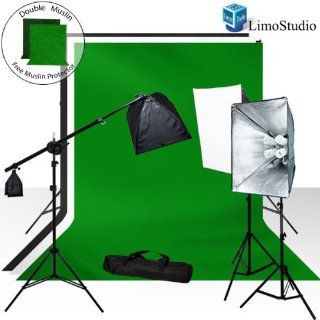 LimoStudio Photography Studio Video Lighting Chromakey Green Black White Screen 3 Muslin Backdrops Lighting Kit Background Support Kit, AGG890  Photo Studio Backgrounds  Camera & Photo