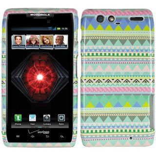 Pastel Tribal Aztec Pink Blue Hard Case Cover For Motorola Droid Razr Maxx 912M 913 916 Razor Max Cell Phones & Accessories