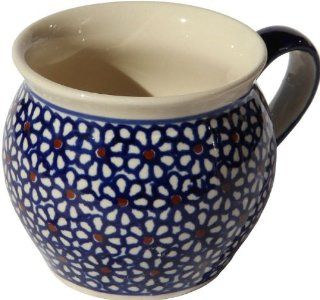 Polish Pottery Bell shaped Mug 6.5 Oz. From Zaklady Ceramiczne Boleslawiec #913 120 Classic Pattern, Capacity 6.5 Oz. Kitchen & Dining