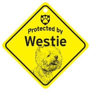 KC Creations Westie West Highland Terrier Protected By Dog Sign And Caution Gift   Yard Signs