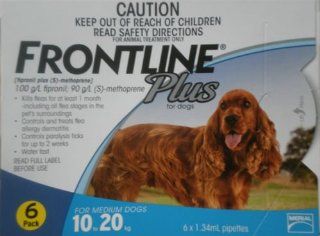 Frontline Plus for Dogs Medium   10 20 Kg (23 44 Lbs)   6 month supply  Pet Flea Drops 
