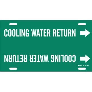 Brady 4043 H Brady Strap On Pipe Marker, B 915, White On Green Printed Plastic Sheet, Legend "Cooling Water Return" Industrial Pipe Markers