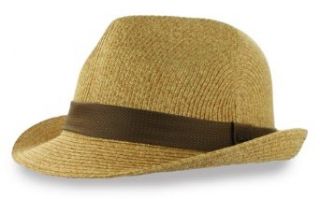 Scala Men's Stingy Fedora Natural Trilby Hat Natural L/XL at  Mens Clothing store