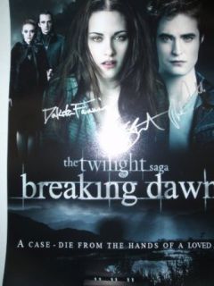 Twilight Saga Breaking Dawn Signed 3x Autographed 11"x17" Poster COA Entertainment Collectibles
