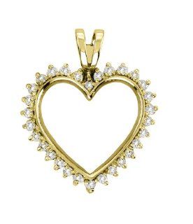 0.33 CTW Diamond Heart Shaped Pendant 10K Yellow Gold RMC Worldwide Jewelry