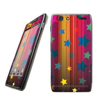 Motorola Droid Razr Maxx XT916 Vinyl Decal Protection Skin Rainbow Stars Cell Phones & Accessories