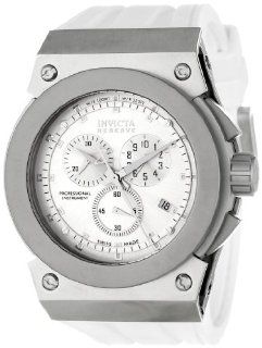 Invicta Men's 1360 Akula Reserve Chronograph Silver Dial White Polyurethane Watch Invicta Watches